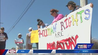 Protesters rally against Congressman Mike Kelly