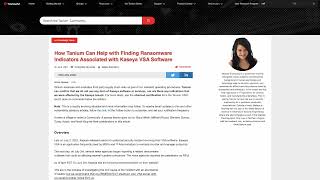 How Tanium Threat Response Can Manage the Kaseya Vulnerability in Less Than 3 Minutes