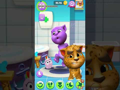 Mi Talking Tom 2 Arcoiris VS Mi Talking Tom 2 Morado || Batalla de Talking Tom en el baño