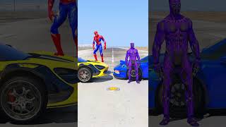 GTA V : SPIDERMAN VS BLACK PANTHER MATCH, WHO IS RICHER ? S02 🤑 #shorts #gta5