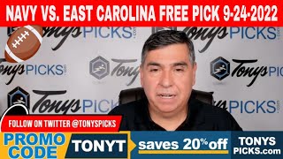 Navy vs. East Carolina 9/24/2022 Week 4 FREE College Football Picks on NCAAF Betting Tips for Today
