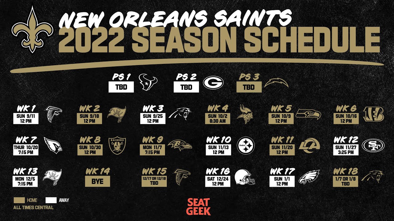 New Orleans Saints 2022 NFL Schedule Breakdown | Key Matchups - YouTube