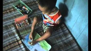 physically handicapped Boy painting with LEG.wmv