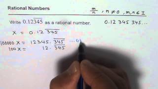 Write 3 Digit Recurring Decimal 0.12345345 as Rational Number