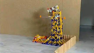 Domino kapla #3: testing a knex trebuchet vs a kapla wall