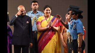 President Kovind presented the Nari Shakti Puraskar to IAF’s first women fighter pilots