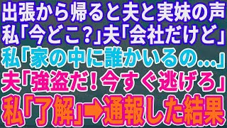 【スカッとする話】出張から早く帰るとなぜか実妹と夫の声が。私「あなた今どこ？」夫「会社で仕事中だ」私「家に誰かいる…」夫「強盗か！？今すぐ逃げろ！」→警察に通報した結果