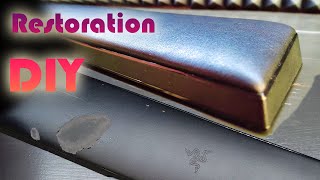 Razer Ergonomic Wrist Rest Restoration. Leather Craft (DIY, ASMR)