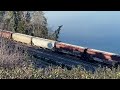 northbound bnsf empty grain train passes through steilacoom wa.