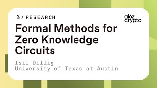 Formal methods for zero knowledge circuits with Isil Dillig | a16z crypto research talks