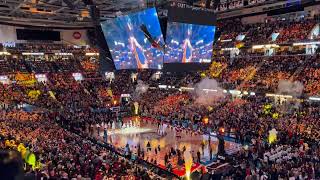 Caitlin Clark introduced during starting lineups before the national championship game