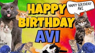 Happy Birthday Avi! Crazy Cats Say Happy Birthday Avi (Very Funny)