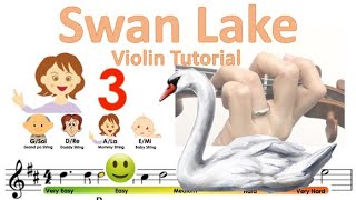 Swan Lake by Tchaikovsky Easy Version sheet music and easy violin tutorial