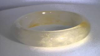 58.5mm White and Yellow Citrine Quartz Natural Stone Bangle Bracelet 7.24 inch