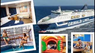 On Board the Grimaldi Lines FERRIES | Cabin, Food, Swimming Pool \u0026 Entertainment