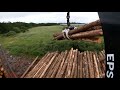 Unloading a load of timber on a Timbertruck #21