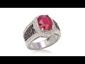 Colleen Lopez Ruby, Black Spinel   White Topaz Ring