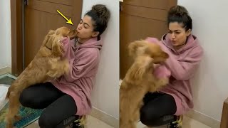 Rashmika Mandanna Playing With Her Pet Dog | Rashmika Mandanna Latest Videos | Rashmika  Cute Videos