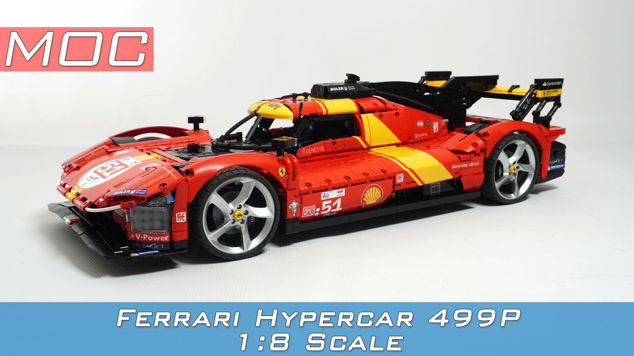 Ferrari 499P Hypercar 1:8 Scale LEGO TECHNIC MOC - YouTube