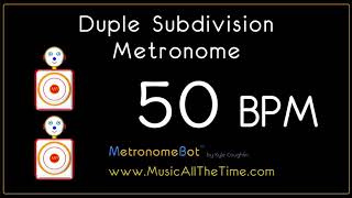 Duple subdivision metronome at 50 BPM MetronomeBot