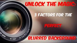 Unlocking the Magic: 3 Factors for the Perfect Blurred Background