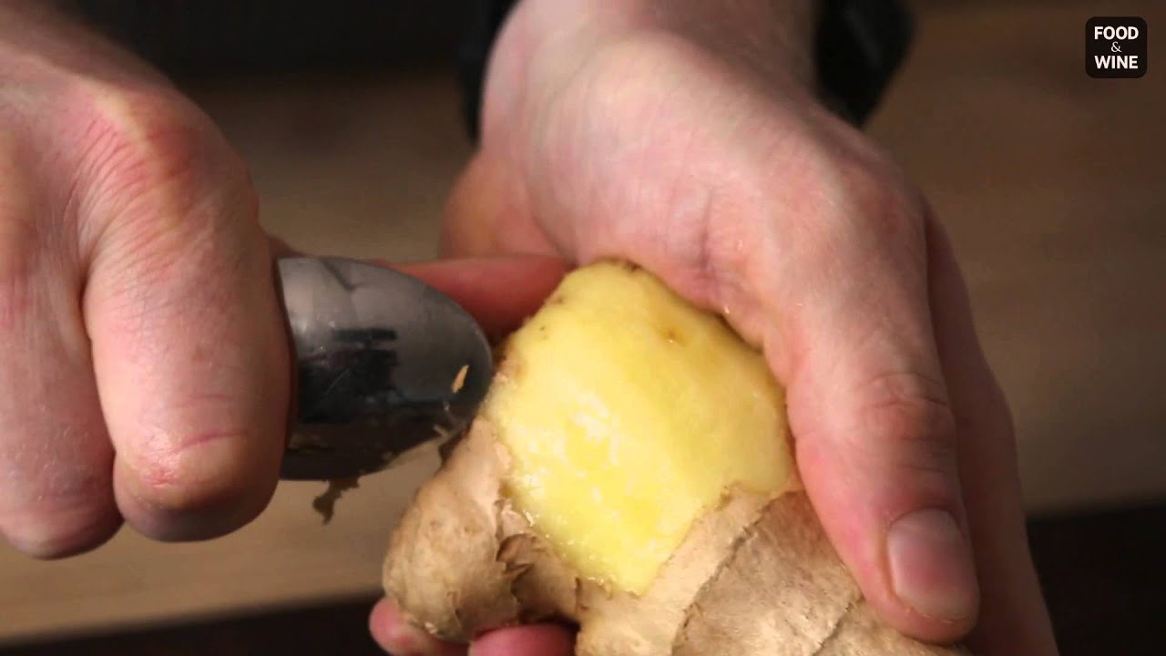 How To Prep Ginger Using A Spoon And Fork Food Wine Youtube