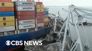 New video shows aftermath of Baltimore bridge collapse