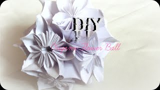 DIY how to make origami flower ball - easy paper craft-WALL HANGING