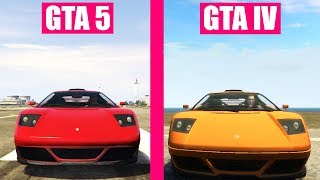 GTA 5 vs GTA 4 : Cars Comparison Evolution