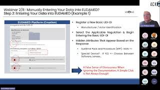 Webinar - Manually Entering Data into EUDAMED