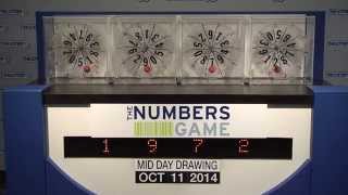 Midday Numbers Game Drawing: Saturday, October 11, 2014
