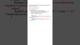 Java Program: Calculate Factorial of a Number #coding #java #javadevelopment