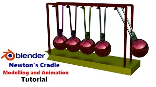 Newton's cradle Pendulum modelling and animation tutorial in blender - Blender 3.1, Blender 3.2