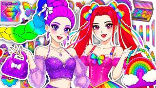 🌸Paper DIY🌸KPOP DEMON HUNTERS Rumi Zoey Mira  Mommy Emerald vs Ruby vs Diamond Skincare + Makeup 💄