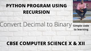 17: Python Program to Convert Decimal to Binary using Recursion (Hindi)