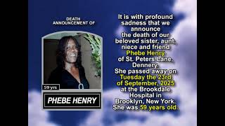 Phebe Henry ~ Short Obituary
