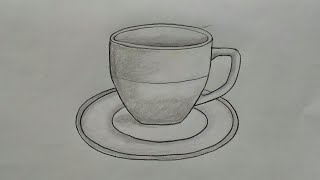 How to draw cup and saucer step by step || kids drawing ||