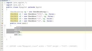 CheckboxGroup in Java Applet (Hindi)