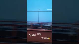 내자가용 지하철을 타고 오늘의 서울 날좋으면 찐뷰인데 오늘은 우중충😭 #한강뷰 #지하철안 #아침서울공기 #Korea #trein