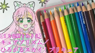 【塗り絵】色鉛筆１２色セットでキュアプリズムを塗ってみた【ひろがるスカイ！プリキュア】