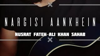 Nusrat Fateh Ali Khan | Nargisi Ankh Doray Gulabi lyrics | Ghazal by Sahil Aarib