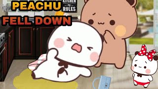 Peachu fell down🥺| Peachu in pain💔|| Peach Goma | Bubu Dudu | Panda Bear cats | KittensIsland