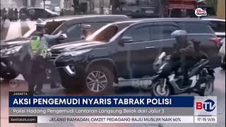 Video Viral Aksi Arogan Pengemudi Mobil SUV Nyaris Tabrak Polisi