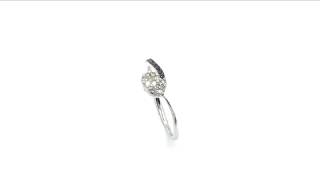 Johareez 0.22CTW Genuine Black \u0026 White Diamond .925 Sterling Silver Ring