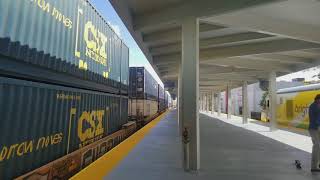 FEC Train 202 platform view from the West Palm Brightline Station