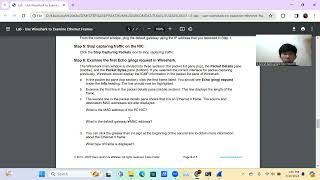 Lab 7.1.6 Use Wireshark to Examine Ethernet Frames