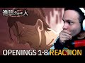 EPIC🔥🔥 | Attack on Titan Openings 1-8 REACTION (Shingeki no Kyojin All Openings)