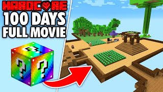 I Survived 100 Days on a MODDED LUCKY BLOCK in Minecraft Hardcore! [FULL MOVIE]