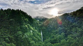 日本の絶景！日本の滝100選『阿弥陀ヶ滝』ドローン空撮！4K Relaxing music with nature video