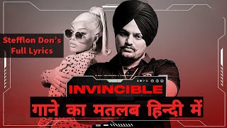 Invincible (Lyrics Meaning In Hindi) | Sidhu Moose Wala | Stefflon Don | The Kidd | Moosetape |